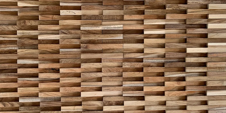 組み木 モザイク ウッド パネル 壁材 木の壁 デザインウォール　サスティナブル 建材